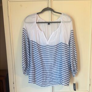Zac & Rachel Blue and White Striped Blouse